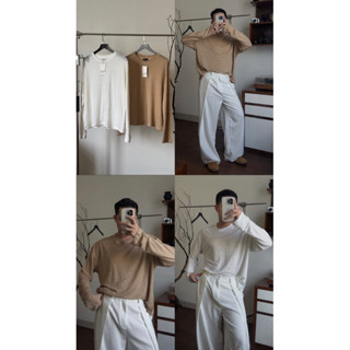 SIAM - ÁO THUN DÀI TAY CHẤT THUN XƯỢC MỎNG CỔ RỘNG