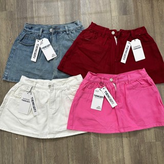 TIENSTYLE _ Chân Váy Jean Xoè Bồng Chít Ly 5 Màu Đỏ-Trắng-Hồng-Xanh-Đen Dáng Ngắn- Có Quần Bảo Hộ