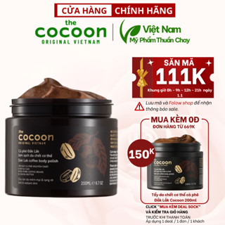 Tẩy da chết cơ thể cà phê Đắk Lắk Cocoon cho làn da mềm mại và rạng rỡ 200ml Coffee Body Polish