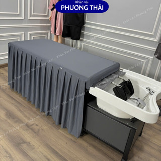 Ga giường gội đầu, ga giường gội 2in1 vải thun dày dặn, khoét lỗ theo yêu cầu