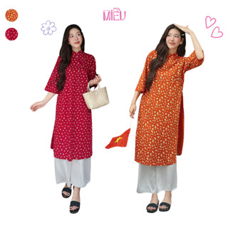 Áo dài cách tân họa tiết hoa phong cách vintage có size dành cho nữ Ngọc Hiên Miều Est.2013