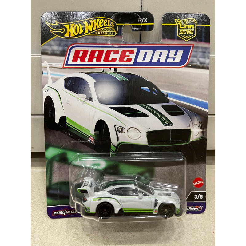 Xe mô hình đồ chơi bánh cao su Hotwheels 1:64 PREMIUM - RACE DAY- 2018 Bentley Continental GT3