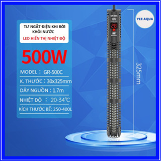 Sưởi SUNSUN Cao Cấp GR 50W-100W-200W-300W-500W Led Hiển Thị Nhiệt Độ Cho Bể Cá Cảnh, Bể Thuỷ Sinh