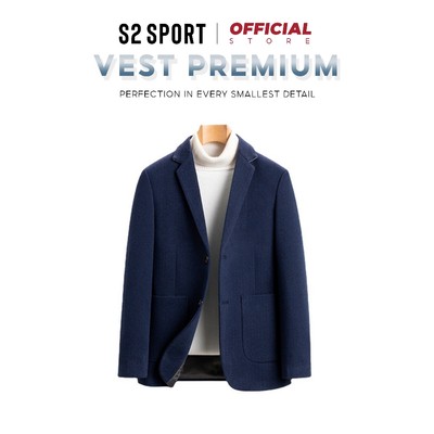 Áo khoác nam blazer S2 SPORT vest nam dài tay chất dạ tweed cao cấp có đệm vai đứng phom - VES01