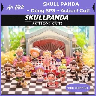   Full set 12 box + 1 secret  Hộp Bí Ẩn Blind Box Skull Panda Dòng SP3 ~ Action! Cut! Loại Rep 1:1 Mô hình quà tặng 