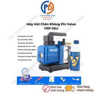 Máy hút chân không pin Value 1 cấp VRP-2SLI, 2 cấp VRP-2DLI động cơ không chổi than sử dụng chân pin phổ thông MAKIATA