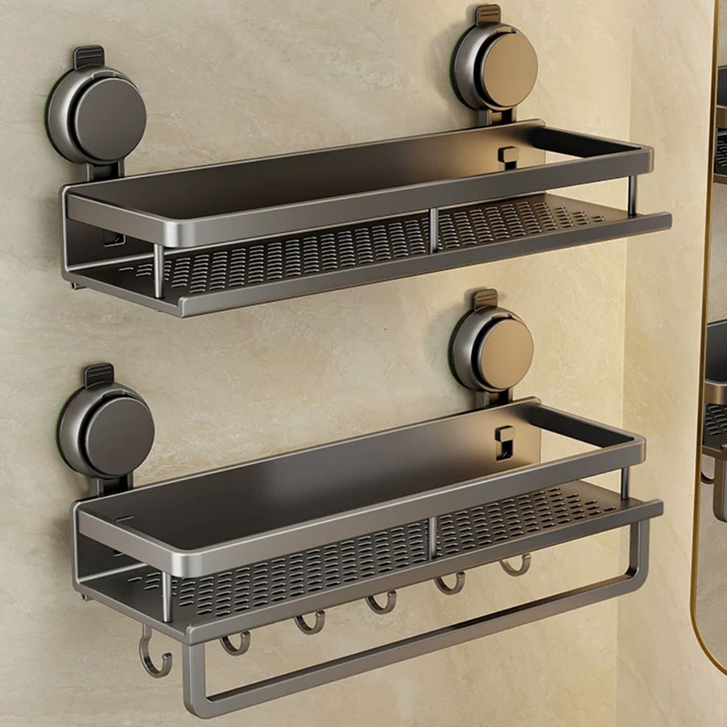 Giá để đồ nhà tắm hút chân không chất liệu nhôm hàng không Omiseph T005