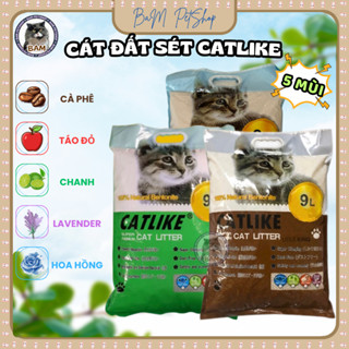 Cát vệ sinh cho mèo Catlike, cát cho mèo túi 9L vón cục nhanh và  khử mùi tốt, không bụi, đầy đủ mùi