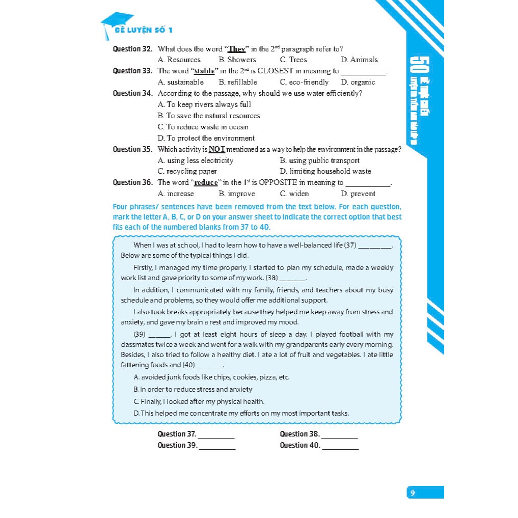 Sách - 50 Đề thực chiến luyện thi Tiếng Anh vào lớp 10 (có đáp án) | BigBuy360 - bigbuy360.vn