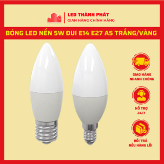 Bóng đèn led nến 3w 5w đui xoáy E14 E27 220v siêu sáng ánh sáng trắng/vàng
