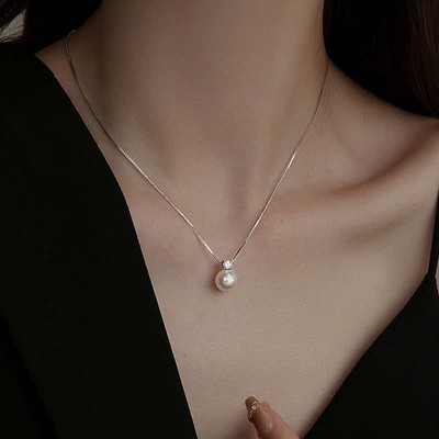 Dây Chuyền Bạc 925 Gắn Ngọc Trai 10ly Tinh Tế, Sang Trọng - Ngọc Trai Trường Thịnh