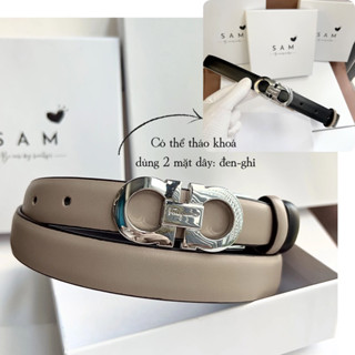 Thắt lưng nữ Ferra bản cao cấp khoá bạc dùng được 2 mặt, dây thắt lưng nữ hàng hiệu (ảnh video thật)