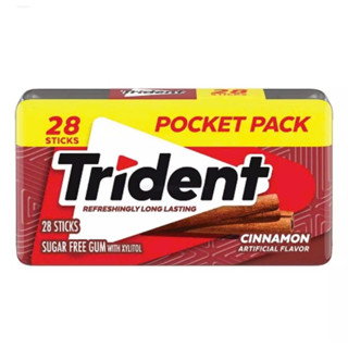 Kẹo cao su không đường Trident vị quế – phong 14 miếng/hộp 28 miếng