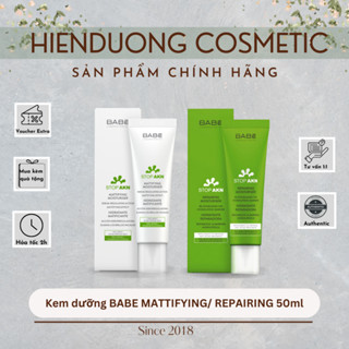 Kem Dưỡng Babe Cho Da Dầu Mụn Stop AKN Mattifying Moisturiser| Kem Dưỡng Phục Hồi Da Babe Stop AKN Repairing Moisturiser
