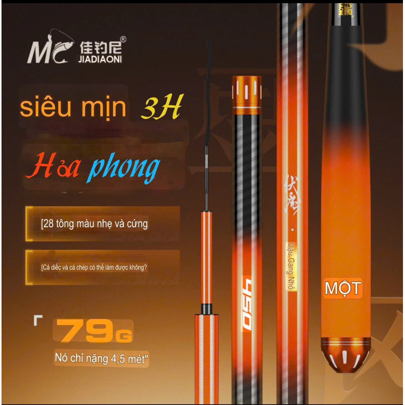 Cần câu cá diếc & chép Hoả Phong 3H chính hãng