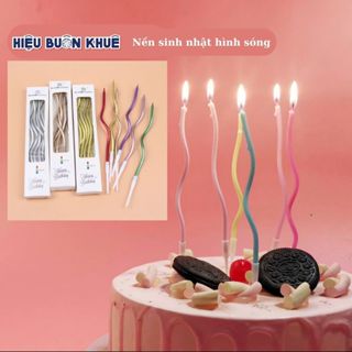 5 Hộp Nến Sinh Nhật 15cm Hình Sóng [1 Hộp 6 Cây]