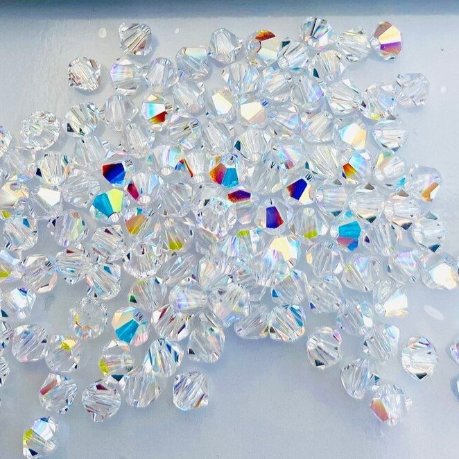 10 hạt pha lê Áo cao cấp hạt nón trắng 4ly,5ly,6ly,8ly