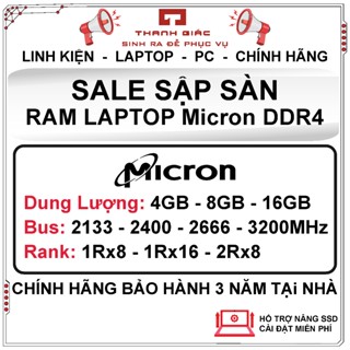RAM Laptop DDR4 Micron 4GB/8GB/16GB bus 2133/2400/2666/3200 Nhập Khẩu Chính Hãng - Bảo Hành 3 Năm