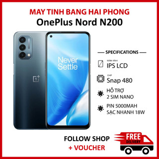 Điện thoại OnePlus Nord N200 RAM 4/64GB chip Snapdragon 480 màn Full HD+ 90Hz pin 5000 mAh
