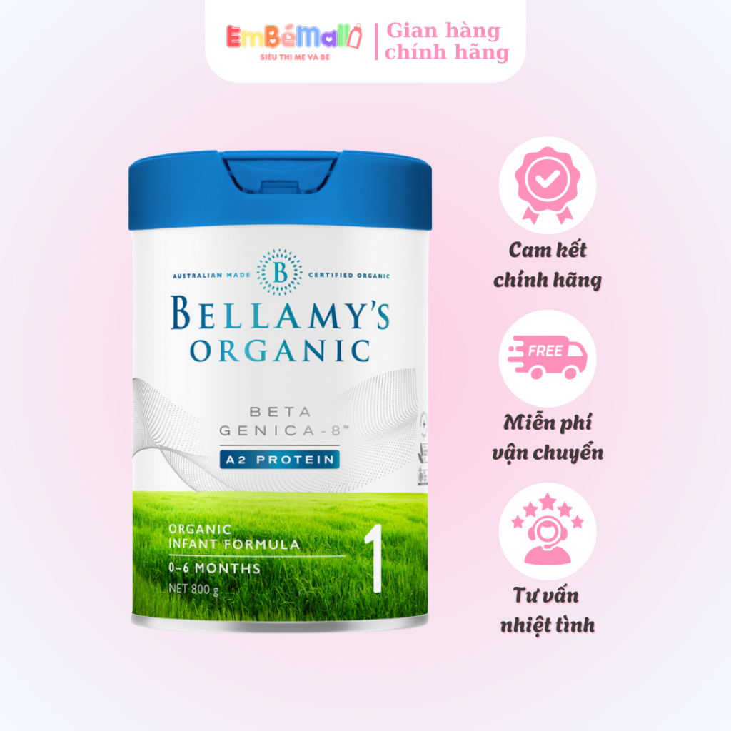 Sữa Bellamy’s Organic Beta Genica-8™ số 1/2/3/4 (Đạm A2) 800g