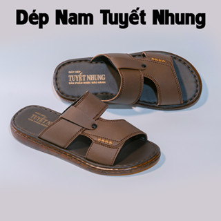 Dép nam quai ngang khâu viền chắc chắn hàng tận xưởng màu nâu đỏ/đen/vàng MS01