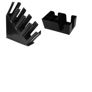 Combo 1 kệ để cốc 4 ngăn nghiêng + 1 kệ đựng ống hút và giấy ăn Mica