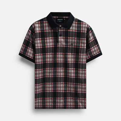 Áo Polo Black Red Checked Mix , Chất Vải Cotton Dệt Blend Thoải Mái, PL0146, SOME HOW STORE