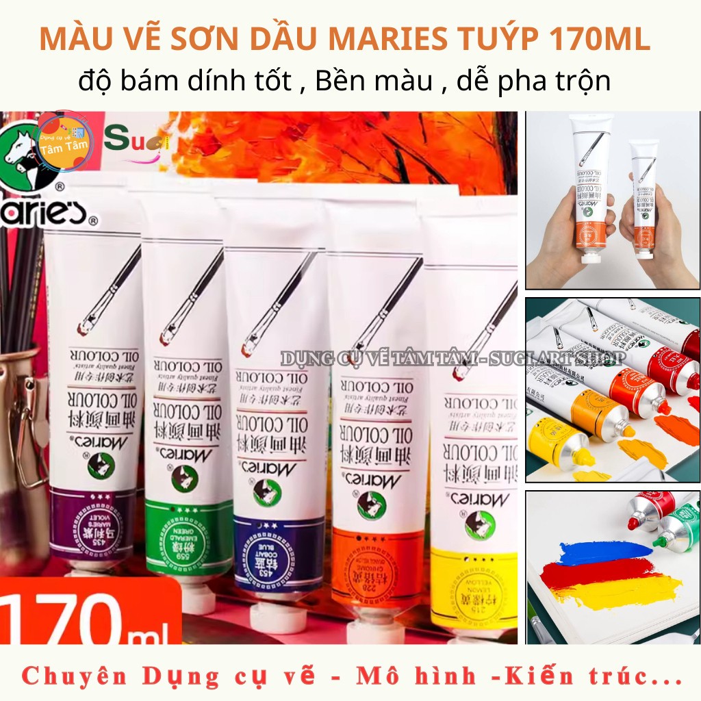 [ Tâm Tâm ] Sơn Dầu Maries Tuýp 170ml , Oil Paint Maries  Tube 170ml