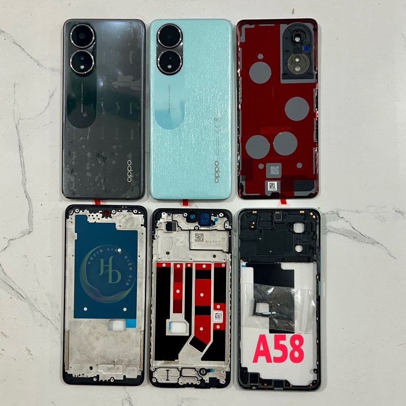 Vỏ bộ OPPO A58 zin hãng, hàng đẹp lên máy kèm khay sim cụm kính camera theo vỏ