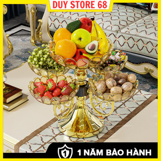  Khay mứt tết khay đựng bánh kẹo hoa quả đồ ăn vặt. Khay mứt 5 cánh sen xoay 360 độ sang trọng 