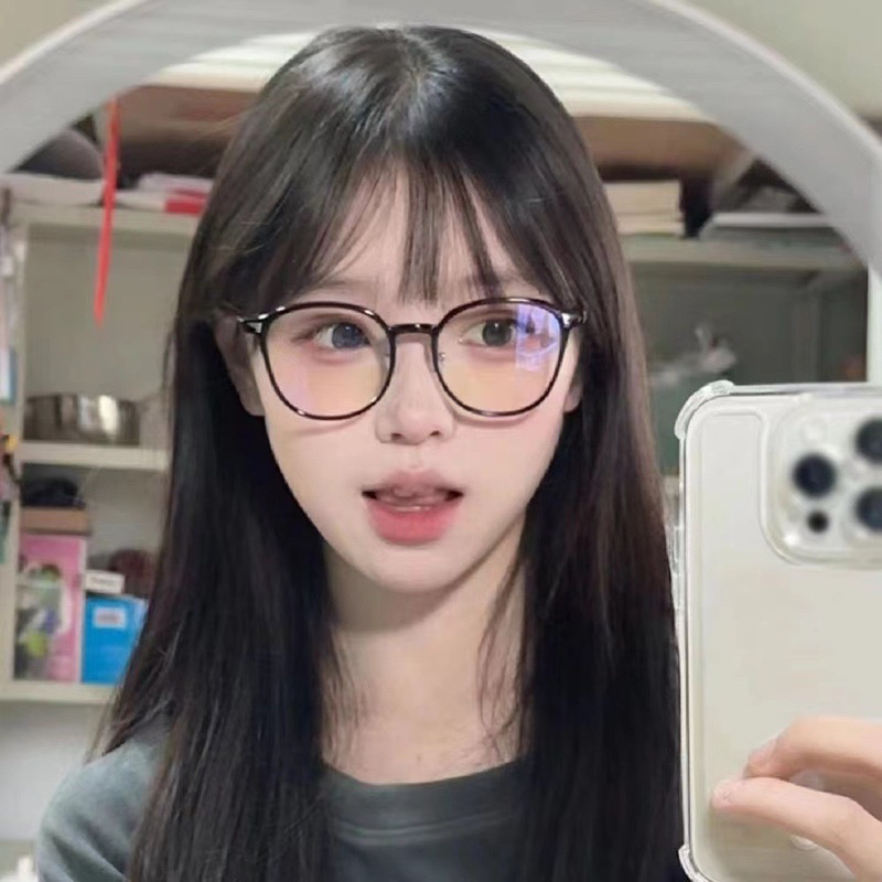 Kính Cận, Mắt Cận Có Kèm Độ Cận 0 độ ~ -5.00 độ, kính dáng tròn, kính thời trang M01