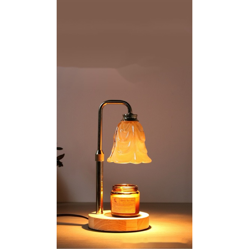 Đèn Đốt Nến Thơm Chụp Thuỷ Tinh, Đế Gỗ, Mã Sản Phẩm 020 | BigBuy360 - bigbuy360.vn