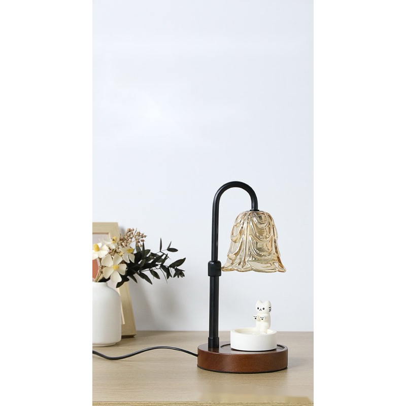 Đèn Đốt Nến Thơm Chụp Thuỷ Tinh, Đế Gỗ, Mã Sản Phẩm 020 | BigBuy360 - bigbuy360.vn