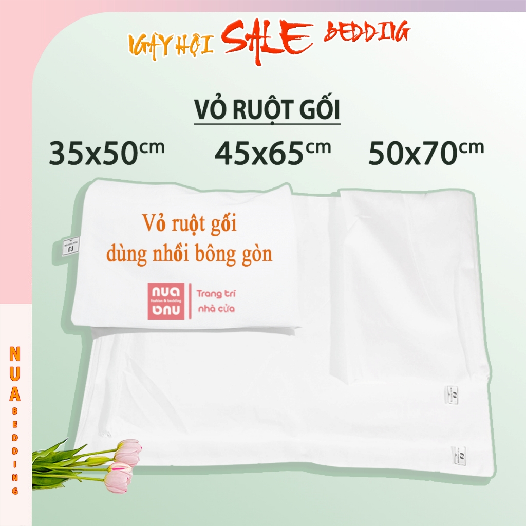 Vỏ Ruột Gối Nằm Có Khoá Kéo Dùng Nhồi Bông Gòn Vỏ Ruột Gối Ôm Dồn Gòn Bảo Vệ Sức Khoẻ