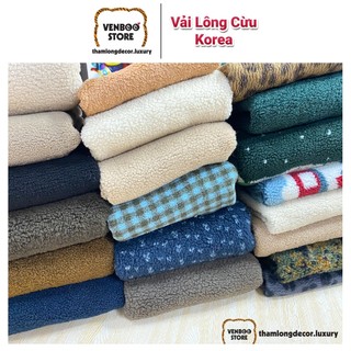 🐑 VẢI LÔNG CỪU làm bó hoa tai thỏ may áo khoác lông cừu bó hoa gấu bông Baby Three Labubu doll
