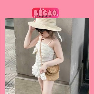 Bộ đi biển cho bé , bộ ren trắng , Sét bé gái chất ren cực đẹp B0056 Size 6-30kg