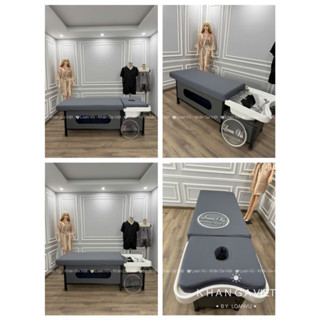 Ga Drap Giường gội đầu BỌC ĐỆM KHÔNG PHỦ CHÂN chân dành cho spa, hairsalon