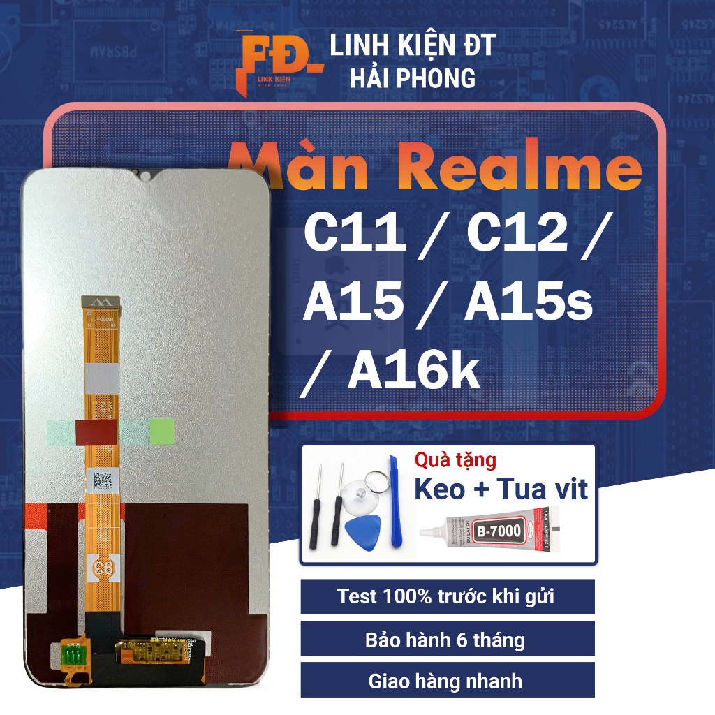 Màn Hình Điện Thoại Oppo Realme C11 / C12 / A15S / A16K Chất Lượng Cao, Tặng Kèm Keo + Bộ Sửa Chữa