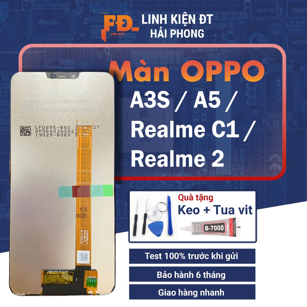 Màn Hình Điện Thoại Oppo A3S / A5 / REALME C1 Chất Lượng Cao, Tặng Kèm Keo + Bộ Sửa Chữa