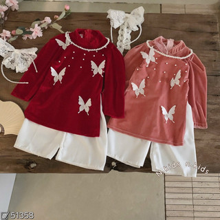 set Áo dài nhung mềm cho bé gái