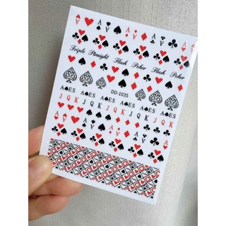 Sticker dán móng hình quân bài