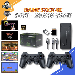 Máy chơi game cầm tay game stick 4k xanh V6 Pro 64GB HDMI, máy chơi game kết nối tivi, điện tử 4 nút PS1