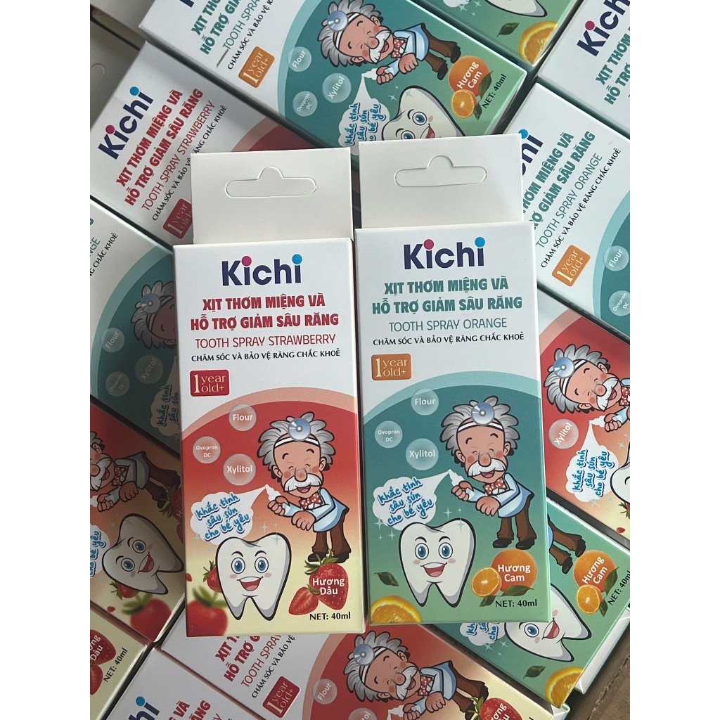 Xịt chống sâu răng Kichi 40ml, vệ sinh làm sạch răng cho bé từ 1 tuổi 40ml