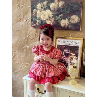   HÀNG CHÍNH CHỦ_KO SỈ  VÁY ĐẦM LOLITA TÂY BAN NHA MÀU ĐỎ HOA XOÈ BỒNG ĐÁNG YÊU CHO BÉ GÁI 