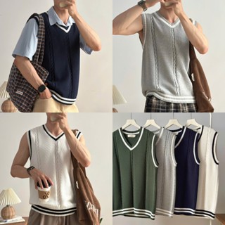  NOOBITA - Áo gile nam len viền phối màu 8269 