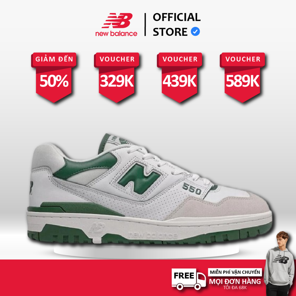 [ CHÍNH HÃNG ] Giày Giày New Balance 550 ‘White Green’ BB550WT1' FREE SHIP 1A