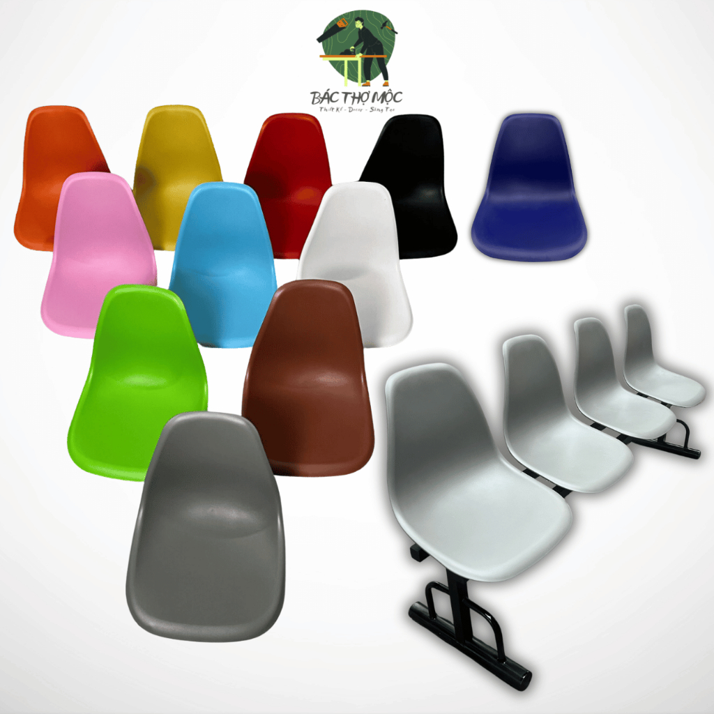  Mặt Ghế Nhựa Đủ Màu Lắp Ghế Băng Chờ Sân Pickleball Sân Vận Động Phù Hợp Nhiều Loại Chân Ghế 