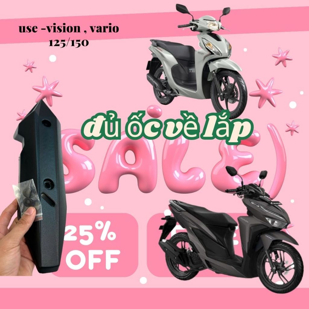 Ốp pô xe Honda Vario chính hãng Tonato, lắp Vision, Click, Vario.-Tặng Full ốc