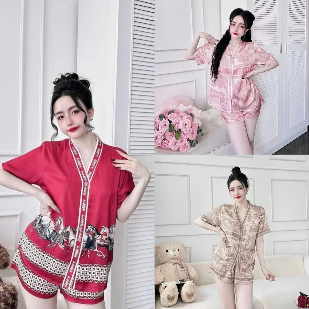 Đồ Bộ Nữ Bigsize AMAKA Pijama lụa Latin cao cấp mềm mại xinh xắn DAMP10