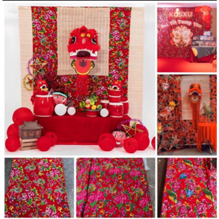 Vải chăn con công decor trang trí phong cách vintage, decor Tết, trải bàn (Khổ 1,6m x 80cm)